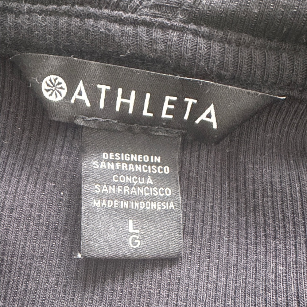 Athleta Black Hooded Top - Picture 2 of 3
